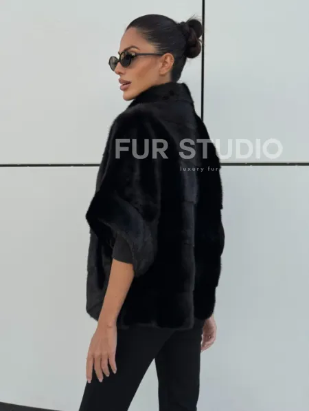 Курточка-жилет трансформер из меха норки с капюшоном - фото 6