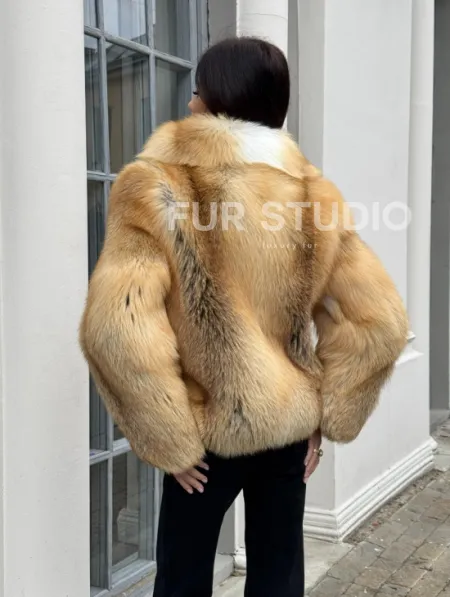 Полушубок из меха альпийской лисы Premium Golden Fox - фото 2