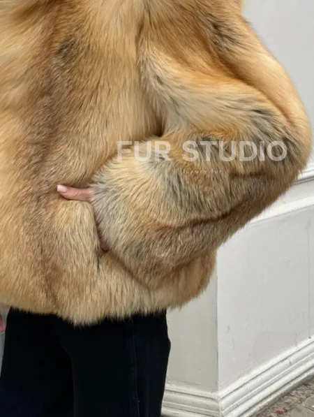 Полушубок из меха альпийской лисы Premium Golden Fox - фото 1