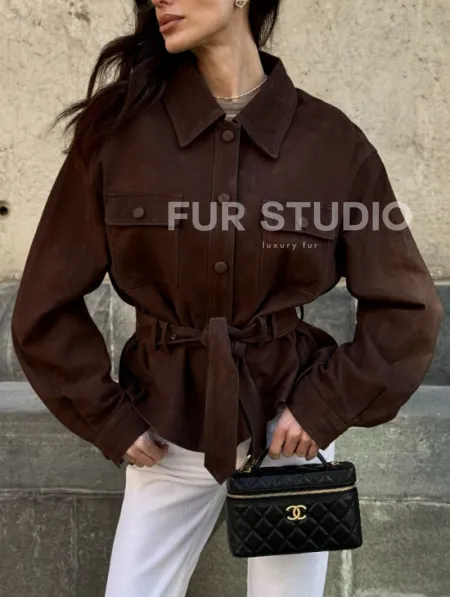 Женская куртка - рубашка из замши - фото 3