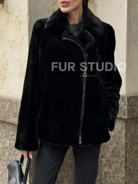 Норковая куртка - косуха из меха стриженой норки - фото 1