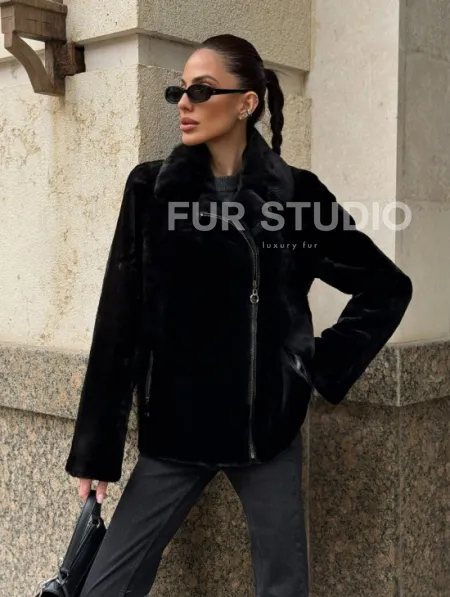 Норковая куртка - косуха из меха стриженой норки - фото 6