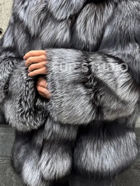 Шуба из чернобурки воротник стойка - фото 7