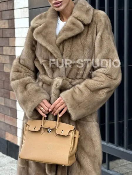 Женская длинная норковая шуба Pastel - фото 2