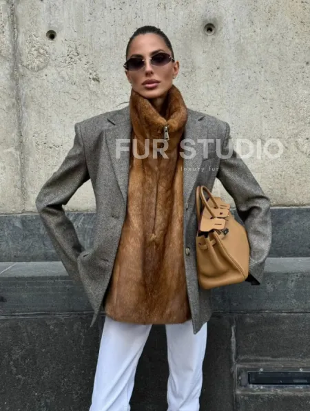 Меховая манишка из норки - фото 9