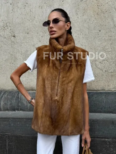 Меховая манишка из норки - фото 3