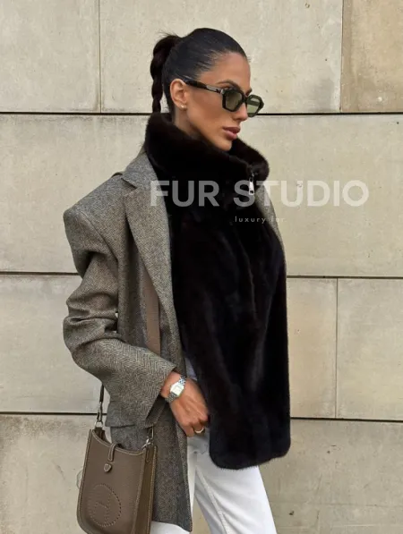 Норковая манишка женская - фото 6