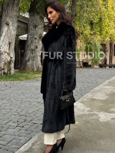 Черная норковая шуба - фото 5