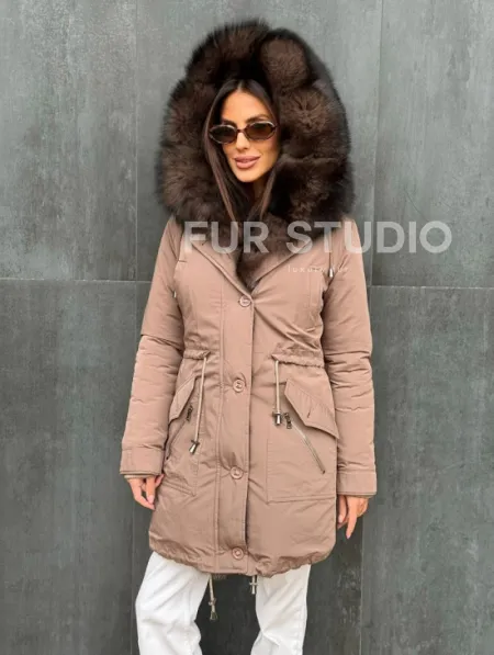 Пуховик с капюшоном - финский песец - фото 3