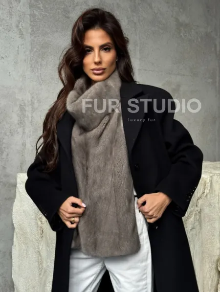 Манишка норковая серая - фото 0