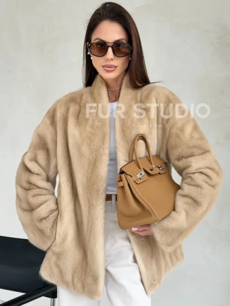 Жакет из натурального меха норки - Palomino - фото 6