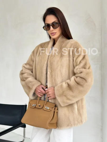 Жакет из натурального меха норки - Palomino - фото 12