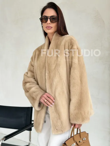 Жакет из натурального меха норки - Palomino - фото 9