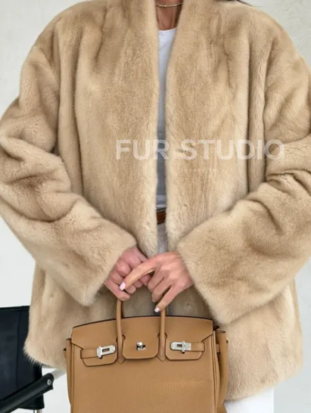 Жакет из натурального меха норки - Palomino - фото 1