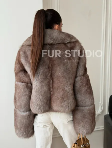 Короткая шуба из финского песца - фото 7