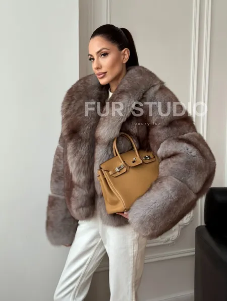 Короткая шуба из финского песца - фото 8
