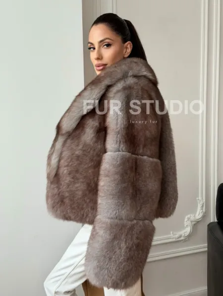 Короткая шуба из финского песца - фото 5