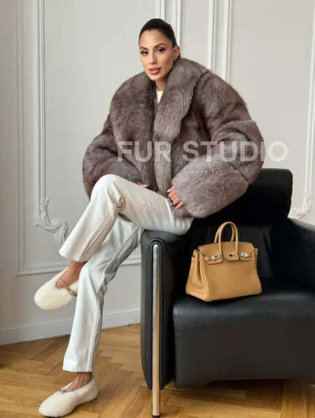 Короткая шуба из финского песца - фото 4