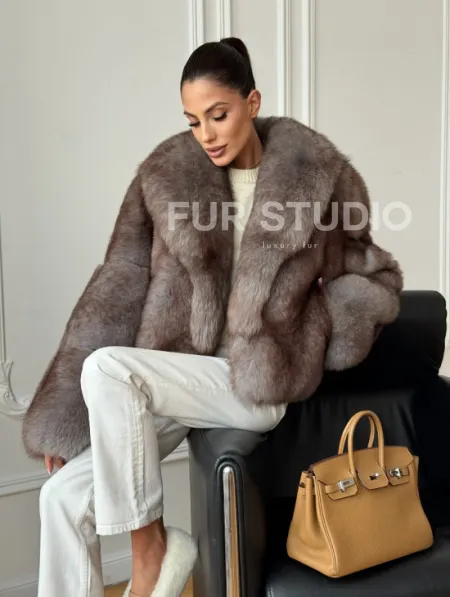 Короткая шуба из финского песца - фото 6