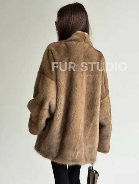 Шуба из аукционного меха норки - пастель - фото 5