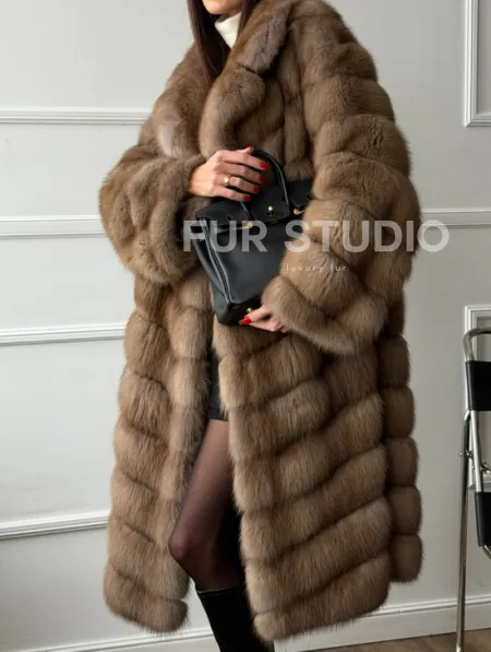 Шуба из куницы - английский воротник - фото 2
