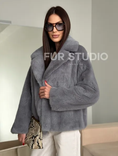 Короткая норковая шуба автоледи - фото 0