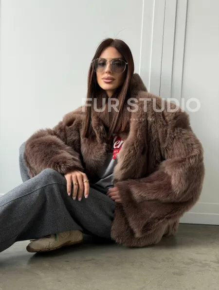 Дубленка из тосканы цвет taupe - фото 16