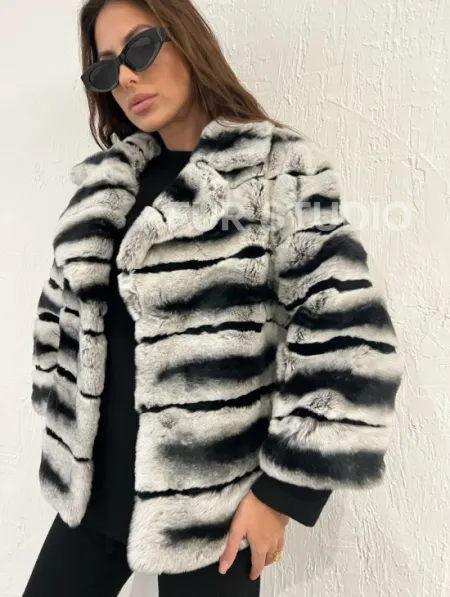 Короткая шуба из меха орилага под шиншиллу - фото 2