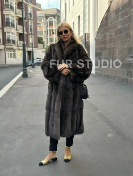 Шуба из баргузинского соболя - цельного кроя - фото 4