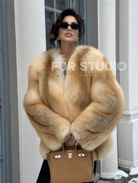 Шуба Premium из меха альпийской лисы - GOLDEN FOX - фото 9