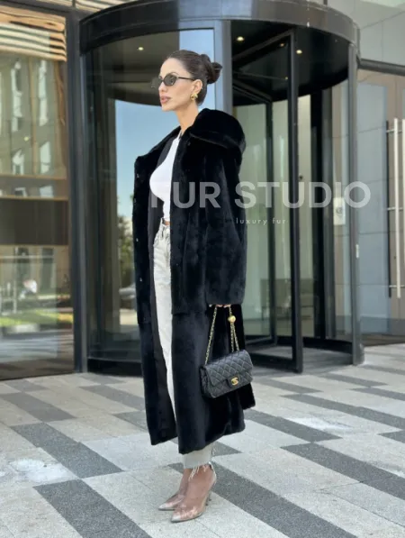 Шуба норка BLACKGLAMA с капюшоном - фото 13