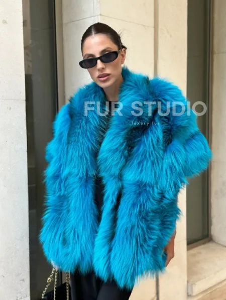 Накидка женская из меха чернобурки - Тиффани - фото 0