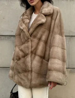 Полушубок автоледи из меха норки цвет пастель - фото 4