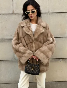 Полушубок автоледи из меха норки цвет пастель - фото 6