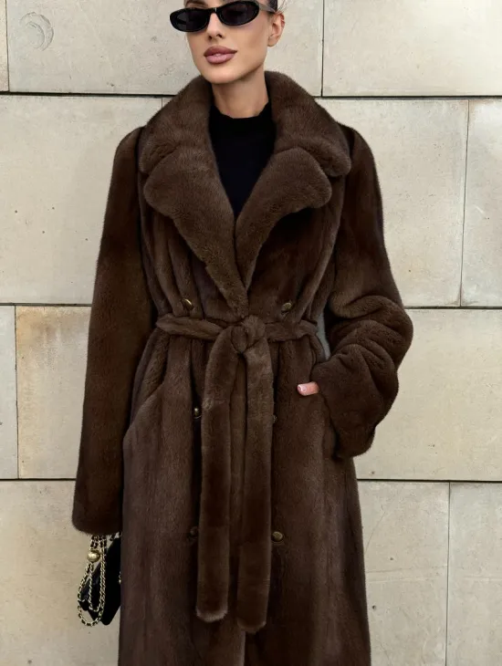 Норковая шуба цельный мех английский воротник KOPENHAGEN FUR - фото 3