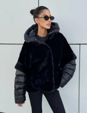 Курточка-жилет трансформер из меха норки с капюшоном - фото 9