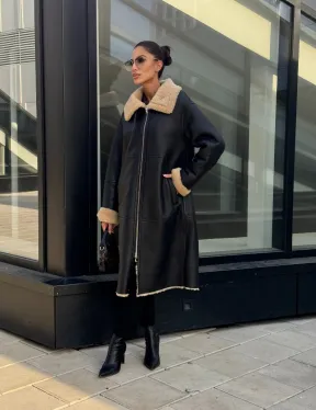 Женская натуральная дубленка из кожи силка - фото 11