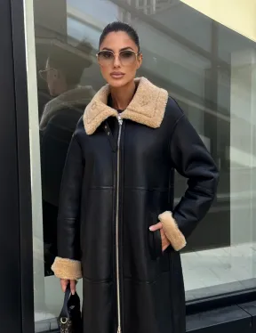 Женская натуральная дубленка из кожи силка - фото 5