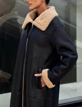 Женская натуральная дубленка из кожи силка - фото 1