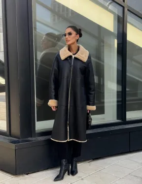 Женская натуральная дубленка из кожи силка - фото 12