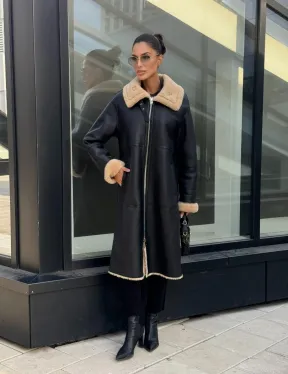 Женская натуральная дубленка из кожи силка - фото 10