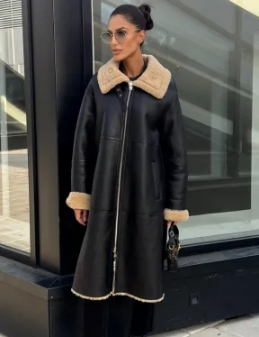 Женская натуральная дубленка из кожи силка - фото 3