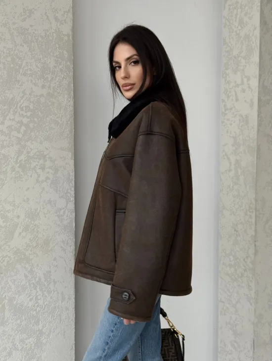 Молодежная куртка - дубленка 