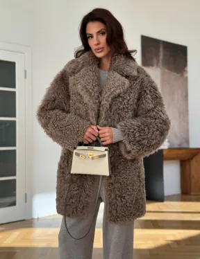 Двусторонняя шуба - дублёнка из меха испанского тиградо - фото 0