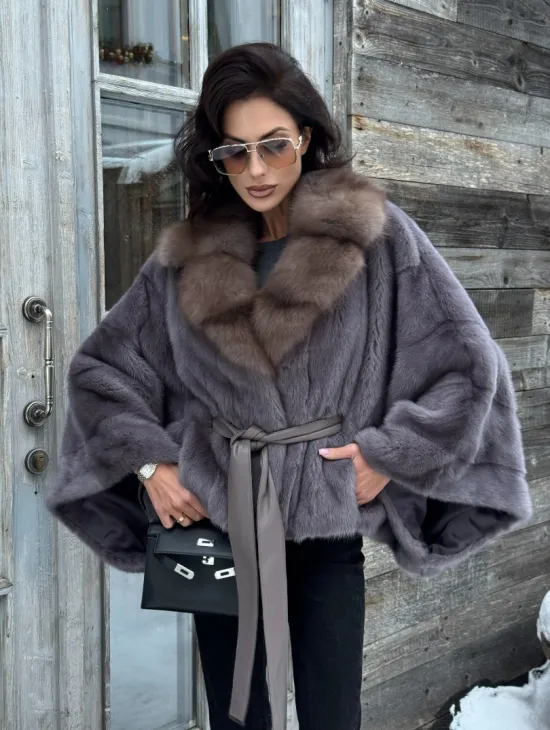 Меховое манто из норки 