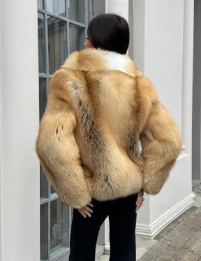 Полушубок из меха альпийской лисы Premium Golden Fox - фото 2
