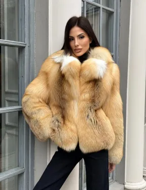 Полушубок из меха альпийской лисы Premium Golden Fox - фото 3