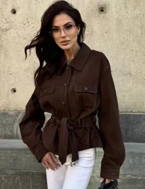 Женская куртка - рубашка из замши - фото 0