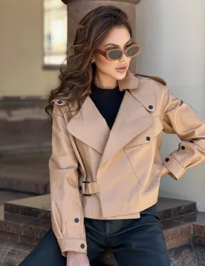 Популярная косуха в сливочной гладкой коже - фото 3