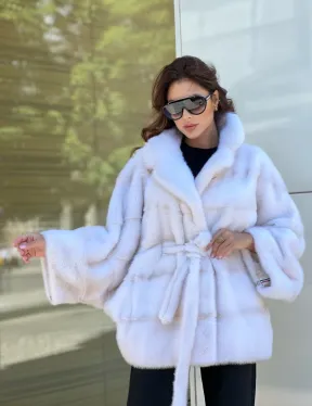 Пончо в датской норке - цвет паломино - фото 0